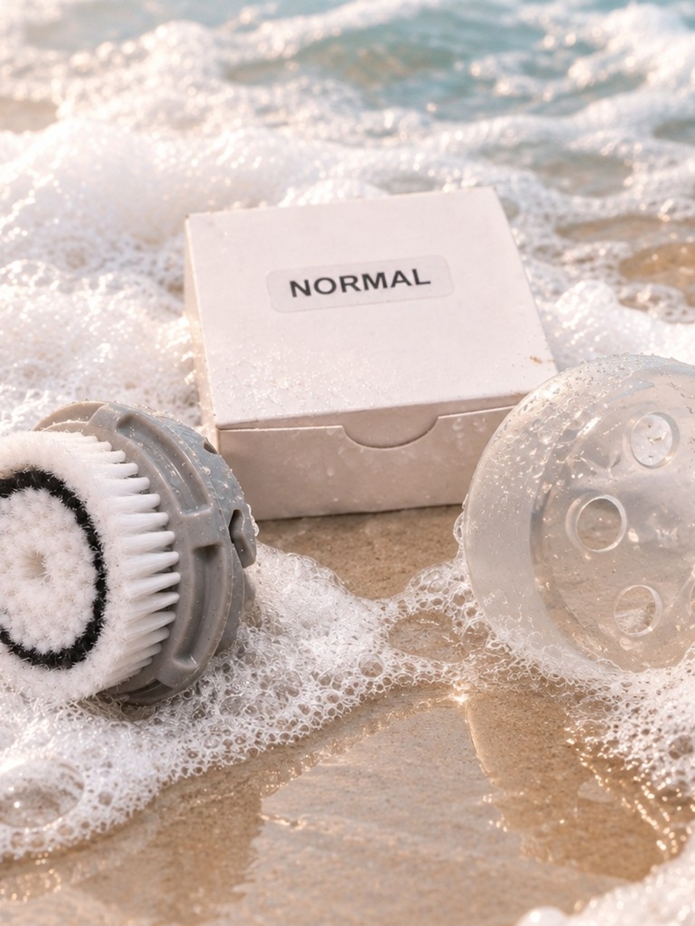 Clairsonic "Normal" Facial Cleansing Brush Head  Replacement - Gray & White- NIB